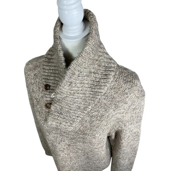 J.Crew Wool Alpaca Shawl Collar Pullover Sweater Grandpa Core Academia Sz Medium - Picture 4 of 13